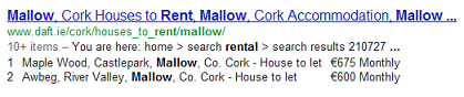 Rental Property search for Mallow, Co. Cork