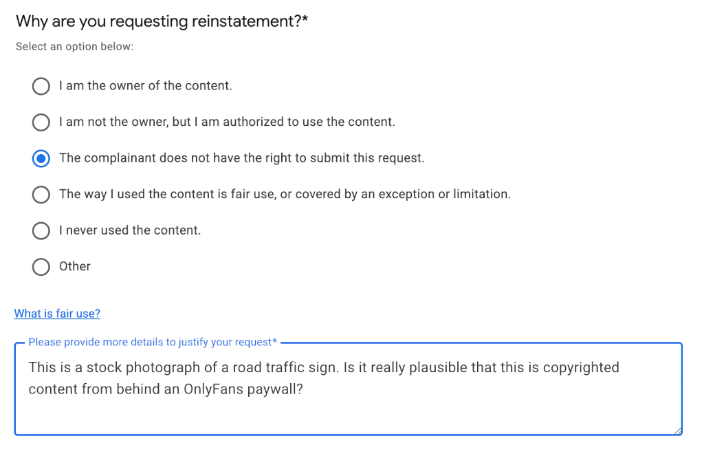 Filing a DMCA appeal