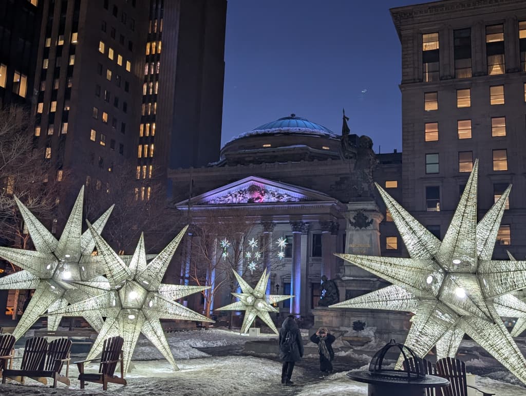 Lights on in the snow