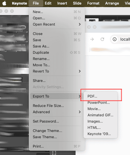 Keynote export