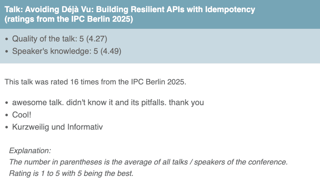 Attendee feedback