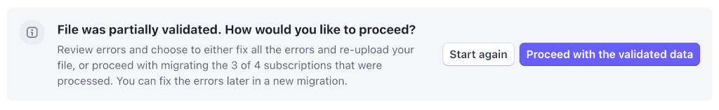 Partial validation successful