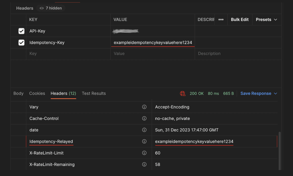 Replayed header to help with debugging