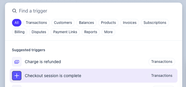 Selecting the trigger