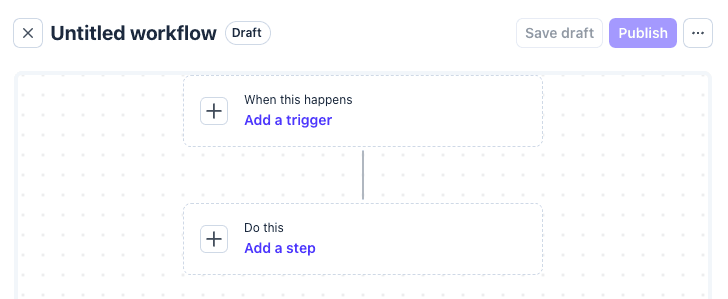 Click 'Untitled Workflow' and enter a descriptive name
