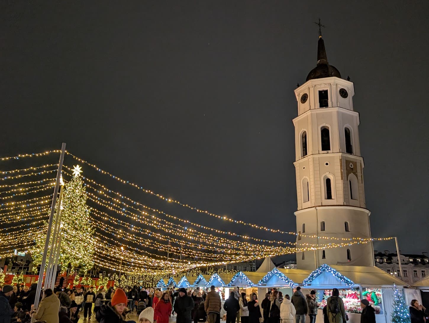 Christmas market tower in Vilnius