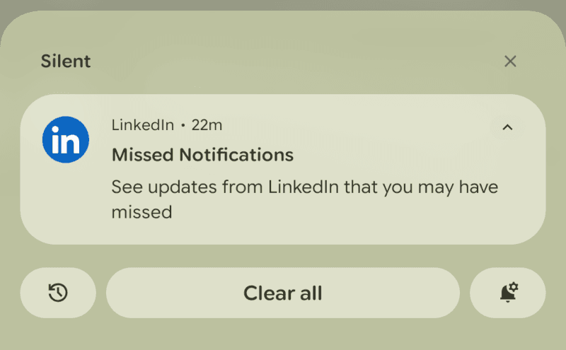 The 'Missed Notification' notification