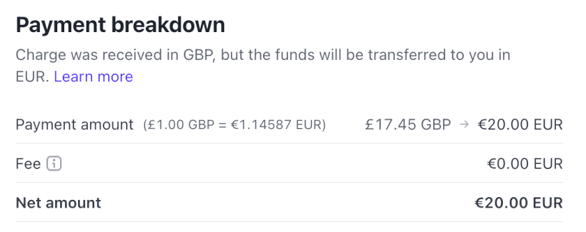 Transfer arrives at full value