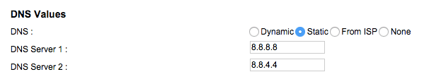 DNS settings