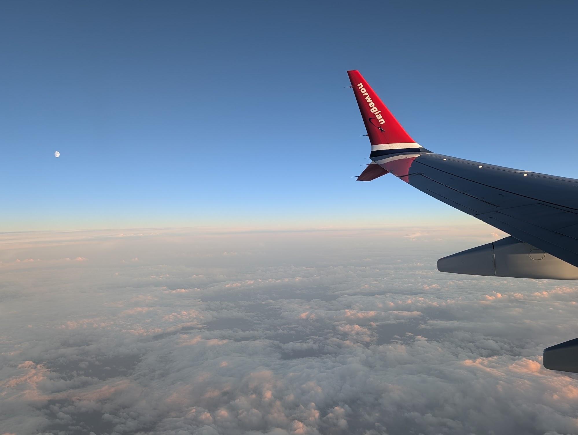 View from the plane window flying home