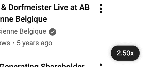 Showing playback speed