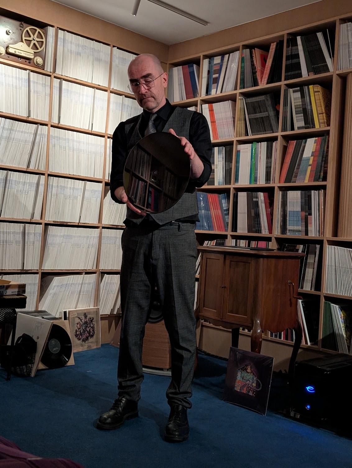 Our guide in the listening room
